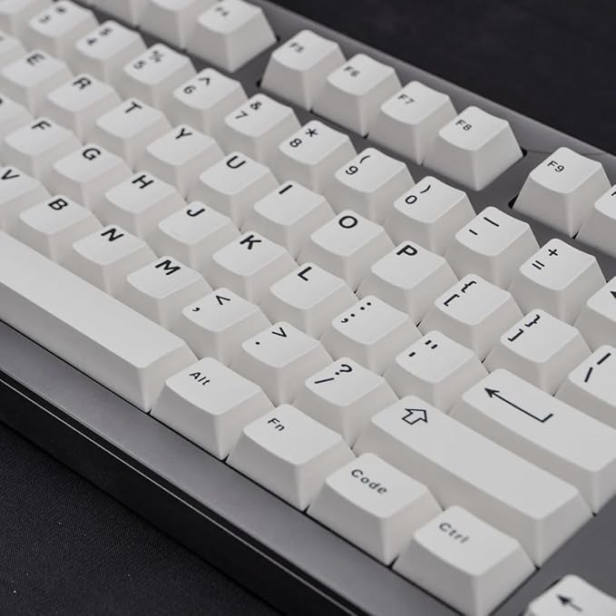 White Keycaps Set Cherry Profile Doubleshot Bow Keycaps 120 Keys Custom Keyboard Keycap for 60% 65% 70% 75% Cherry MX Gateron Kailh Switches Mechanical Keyboard