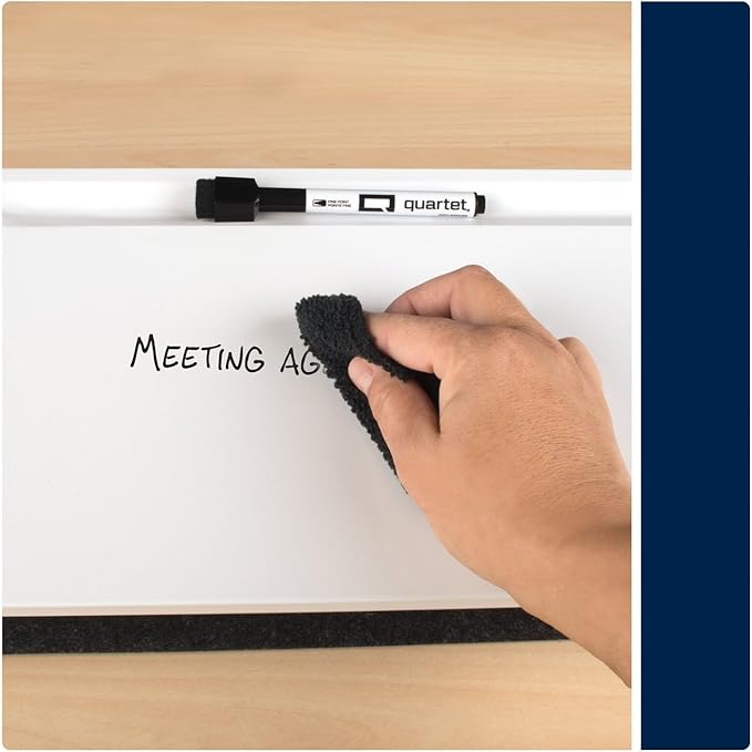 Quartet Dry Erase White Board, Magnetic Desktop Computer Pad for Notetaking, 21" x 7-3/4” Whiteboard, 1 Dry Erase Marker and Keyboard Pad, White Surface (Q090F01-R)