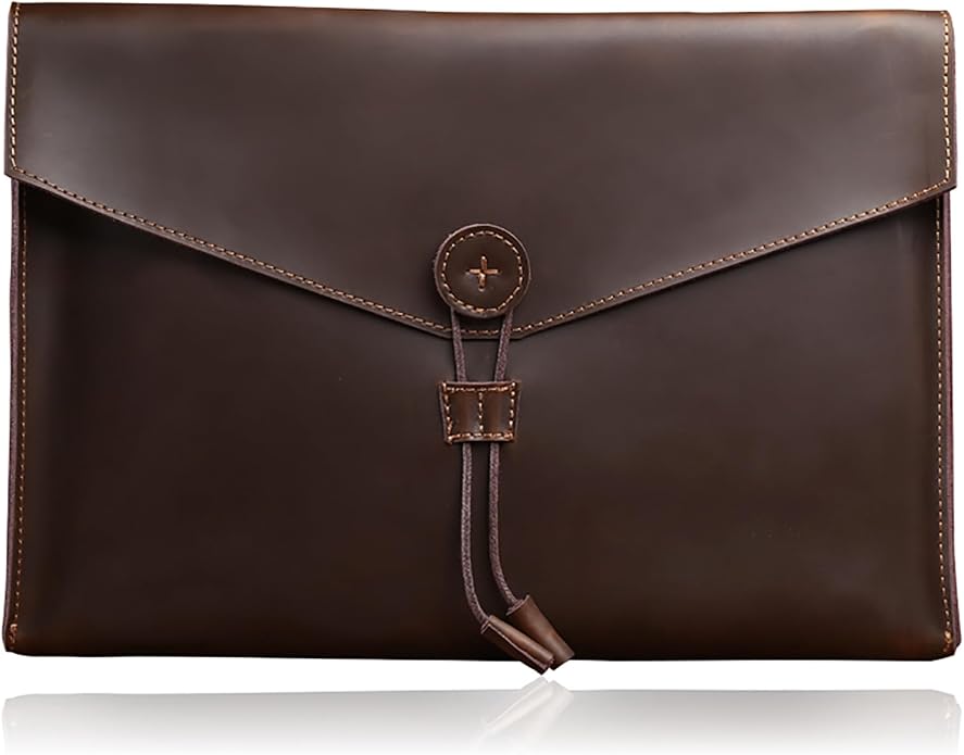 Carrier Bag Case Genuine Leather Portfolio Folder Document Organizer Laptop & Tablet,Folio Case for Men & Women