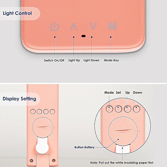 Multifunctional LED Desk Lamp with Wireless Charger,USB Charging Port,Clock,Phone Holder,Desk Lamps for Home Office,Eye-Caring Reading Lamp,Study Lamp for Boys,Girls,Teens,Pink