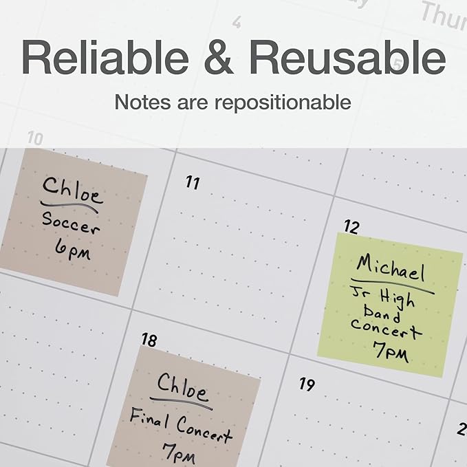 Redi-Tag Translucent Sticky Notes, Transparent Self-Stick Notes, 3" x 3", Calming Colors, 8 Pads, 50 Notes Per Pad, 400 Sheets (1006594)