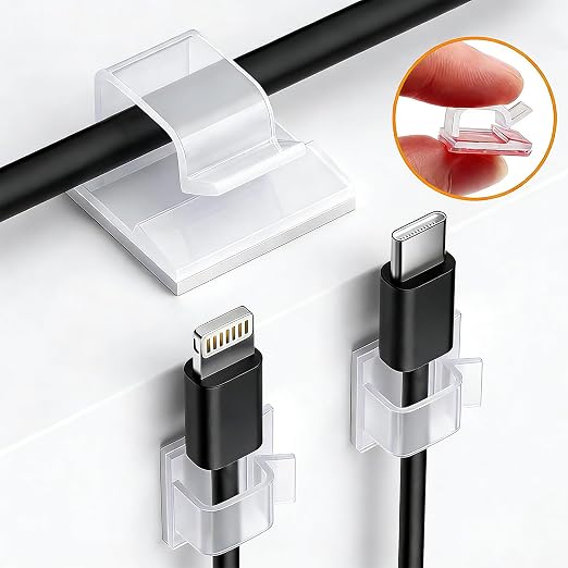 100PCS 0.55 * 0.55 inch Cable Clamps No Punching Wire Card Crimp Buckle Clamps and Light Tape Fixed Aligner Plastic Clips Suitable for String and Color Lights
