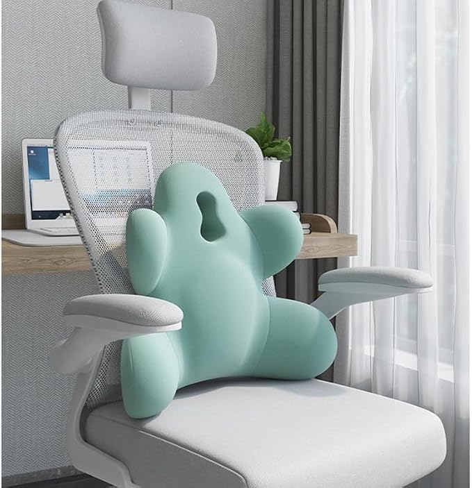 Lumbar Support Pillow for Office Chair, Back Pillow Lumbar Support for Car, Chair, Sofa - Improve Lower Back Pain Relief & Sitting Posture, Memory Foam Back Cushion for Long Sitting (B-Coffee)