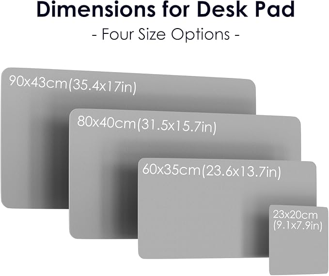 Leather Desk Pad Protector, Waterproof Mouse Pad, PU Desk Mat, Office Desk Cover, Desk Writing Mat for Office/Home/Work/Cubicle (Light Gray) 9x8 in