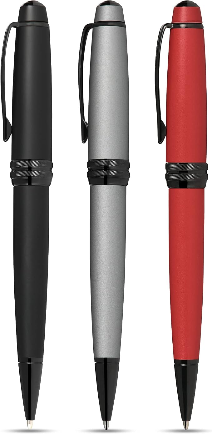 Cross Bailey Matte Black Lacquer Rollerball Pen - Refillable Pen for Smooth Writing - Well-Balanced, Distinctive Design - Easy Handling - Comfortable Grip - Gift-Ready Black Ink