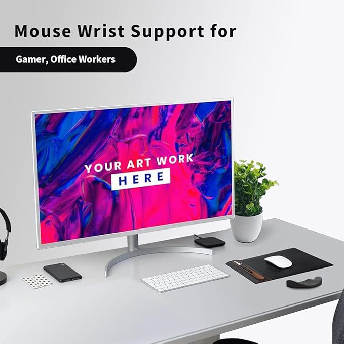 Ergonomic Mouse Wrist Rest Support, Gliding Smooth Palm Rest Pad Move with Your Mouse for Easy Working/Gaming