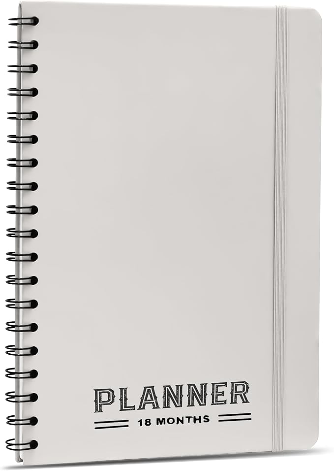 Undated Monthly Planner 2026 2027-18 Month Calendar Planner Book for School, Office and Home - Simplified Hardcover Blank Planners for Goals, Tasks and Dates - B5 Beige