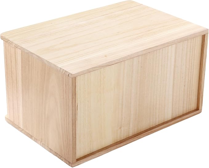 2-Tier Desktop Storage Box with Lockable Drawer, Wooden Desk Organizer for Office Supplies, Flat File Cabinet, Minimalist Design for Home & Office Use(Original Wood+White)