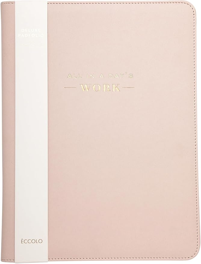 Deluxe Organizer Padded Padfolio, Portfolio Business Document Case with Ruled Letter-Size Perforated Writing Pad
