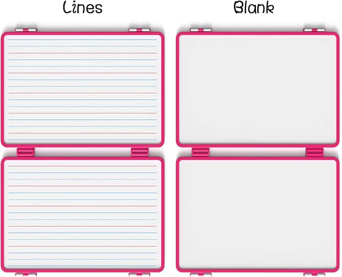 Dry Erase Board, Small WhiteBoard for Kids, 4 Writing Sides Desktop White Board, Small Dry Erase Whiteboard, 11.5x17inch Foldable WhiteBoard for School Office Desk(Pink)
