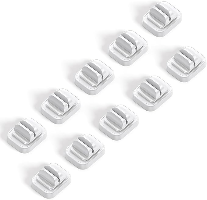 10Pack Cable Spring Holder Clips, Cord Organizer for Desk - Lamicall Adjustable Cord Clip, Wire Holder Organizer, Phone USB Charger Cable Holder, White | Wire Holder Organizer, Phone USB Charger Cable Holder, Cable Management for Nightstand Wall, Adhes...