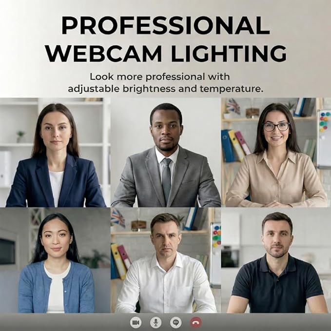 HumanCentric Video Conference Lighting, Laptop Only Webcam Light for Streaming, LED Laptop Light for Video Conferencing, Zoom Lighting for Computer, Upgrade Light for Zoom Meetings