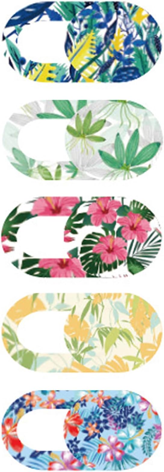 TENOC Webcam Cover, Camera Privacy Cover Slide for Laptop/Cell Phone/iPad/PC/Tablet, Protect Your Privacy and Security, 5 Pcs, Flower