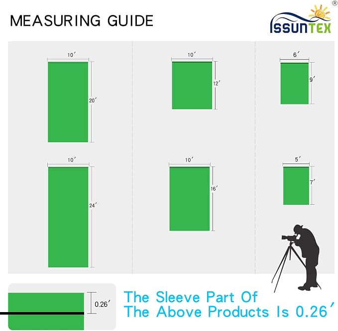 ISSUNTEX 10X16 ft Background Muslin Backdrop, Photo Studio, Collapsible High Density Screen for Video Photography and Television-Green