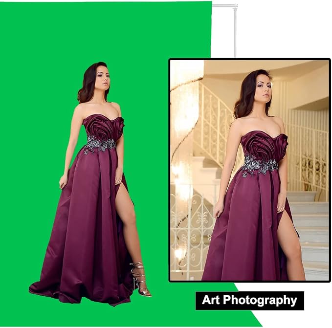 GFCC Green Screen Backdrop Background - 5x7FT Photography Backdrop Photo Background Screen for Video Recording Greenscreen Picture Photoshoot