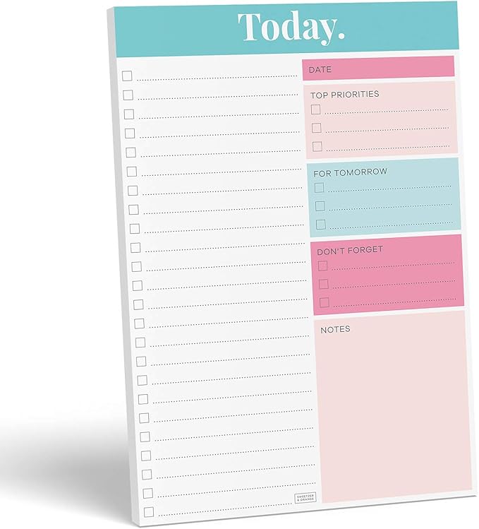 Sweetzer & Orange Daily Planner 2026, Undated Planner To Do List Notepad. 7x10” Day Schedule Logbook. Checklist Productivity Organizer, Work Notebook, Academic Journal, Daily To-Do List Logbook