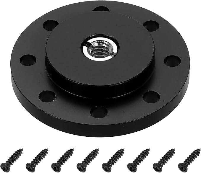 PATIKIL 3/8" Thread Tripod Adapter Holder 30mm Dia, Aluminum Alloy Flange Wall Mount Tripod Mount Plate with 1/4" Adapter Screws for Magic Arm Monitor Light Flash DSLR Camera