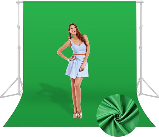 UTEBIT 5x6.5ft Green Screen Backdrop, Photography Backdrop Chroma Key Small Greenscreen Sheet Background for Streaming, Zoom Meeting, PS Keying, Video Creation, Studio Portrait Shoots (Backdrop Only)