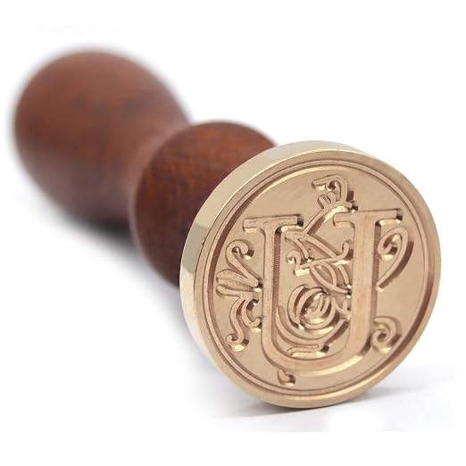 Medieval Initial Alphabet Sealing Wax Stamps, Brass Head Wooden Handle, for Thanksgiving Card/Envelope/Gift Wrap/Wedding Engagement Party Invitation -Letter U