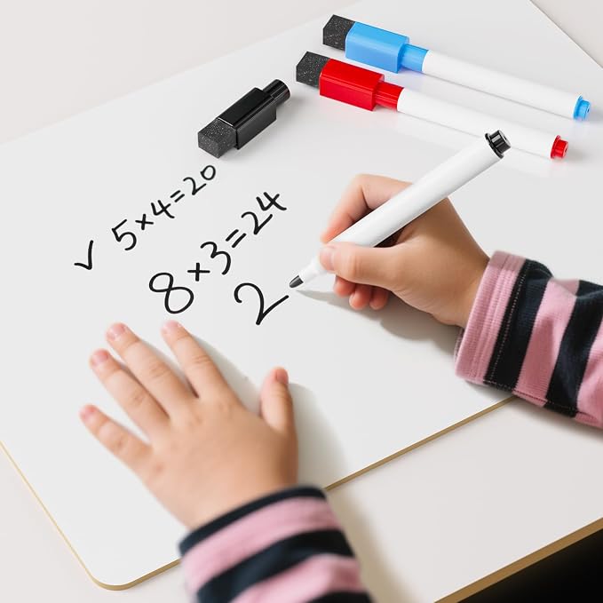 Nicpro 12 x 16 inches Lapboard Small Dry Erase Lap Board Double Sided with 3 Water-Based Pens Learning Mini Whiteboard Portable for Kid Student and Classroom Use