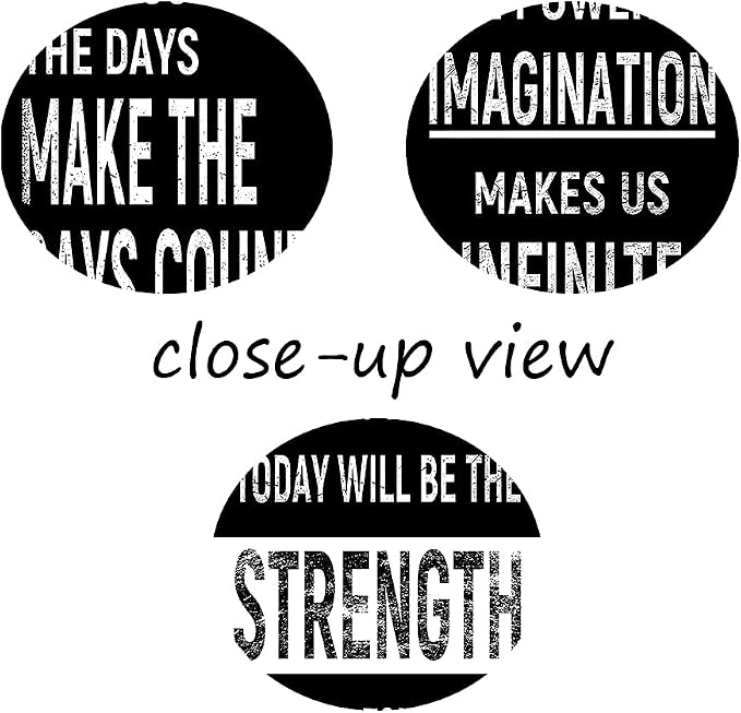3 Piece Inspirational Wall Art Black Background Sayings Pictures, Quote Motivational Canvas Print for Home Wall Decor, Triptych Entrepreneur Poster Framed Artwork for Women Men Room Decor (48"Wx24" H)