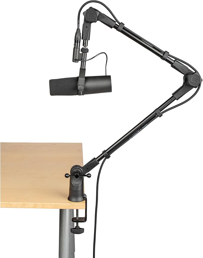 Gator Frameworks Slim Profile Desk-Mounted Mic Stand Boom Arm for Broadcasts, Podcasts, Content Creation, Live Streaming, & Similar Applications (GFWMICBCBM0500)