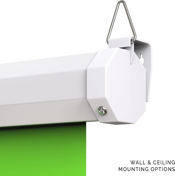 【Wider Style】 KHOMO Gear Green Screen 84 x 84 inch - Extra Large Pull Down Projector Green Screen Backdrop - Portable Collapsible Roll Down Projector Screen