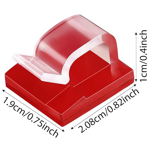 Maitys 60 Pcs Adhesive Cable Wire Clips Outdoor, Christmas Light Clips Cable Management Cord Holder Organizer for Fairy String Light Under Desk, Wall, Car, TV PC Ethernet(Large,Clear)