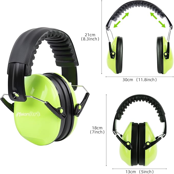 MelonArt Kids Ear Protection Ear Muffs Noise Cancelling Headphones for Kid Toddler Adult Autism Sensory, 27dB Noise Reduction Earmuffs Hearing Safety for Shooting Monster Truck Concert Fireworks