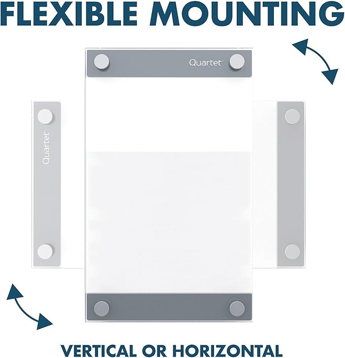 Quartet Glass Whiteboard, Magnetic Dry Erase Board, 11" x 17", with Customizable Templates, White Dry Erase Surface, Infinity (GI1117)