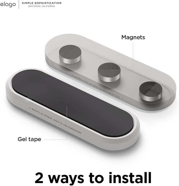 elago Magnetic Cable Management Buttons | Reusable Sticker Attaches to Surface, Organize 3 Cables, Magnetic cable holder, Powerful magnets, Desk Organization (White)