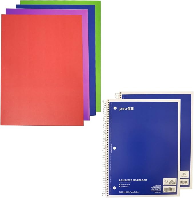 Moda West 52 Piece Bulk School Supplies Kits - Pens, Pencils, Crayons, and More - Value Pack of 12 Kits - Essential Box of School Supplies for Elementary, Middle, and High School Students