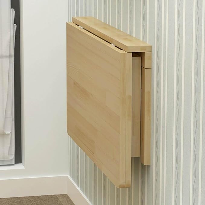 Wall Mounted Folding Table, Floating Desk for Small Spaces,Solid Wood Bracket Laundry Folding Table,Wall Folding Desk,Home Bars and Dining Establishments,50 * 30cm/19.6 * 11.8in