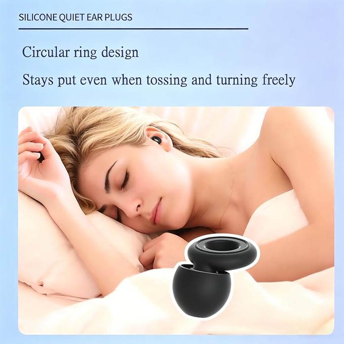 Reusable Noise Reduction Silicone Ear Plugs, Ultra-Comfy Earplugs with 4 Size Eartips and Case, 17-30dB Hearing Protection for Sleep, Concerts, Work, Travel & Noise Sensitivity