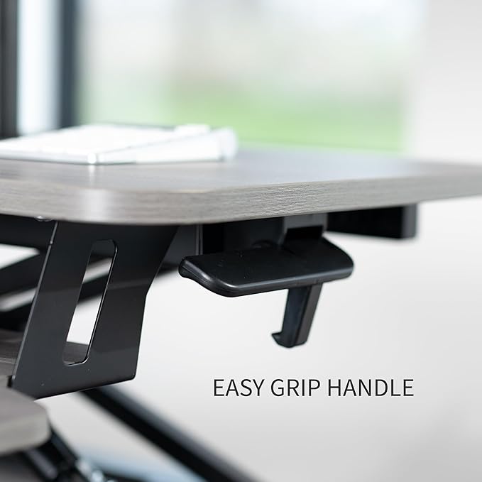 VIVO Height Adjustable 32 inch Standing Desk Converter with Dual 13 to 30 inch Monitor Stand, Sit Stand Monitor Mount and Desk Riser, Gray, DESK-V000K-M2G
