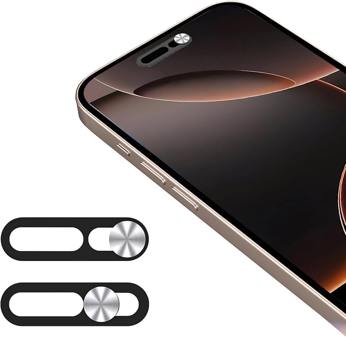 Front Camera Cover Compatible for iPhone 16/16Plus/16Pro/16Pro Max/15/15Plus/15Pro/15Pro Max/14Pro/14Pro Max,Webcam Cover Protect Privacy and Security,Not Affect Face ID, 2 Pack-Silver