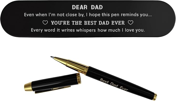 Fathers Day Gift, Best Dad Ever Engraved Gel Pen | Fathers Day memento, birthday token for papa, offering from daughter, token from son, ready gift packaging