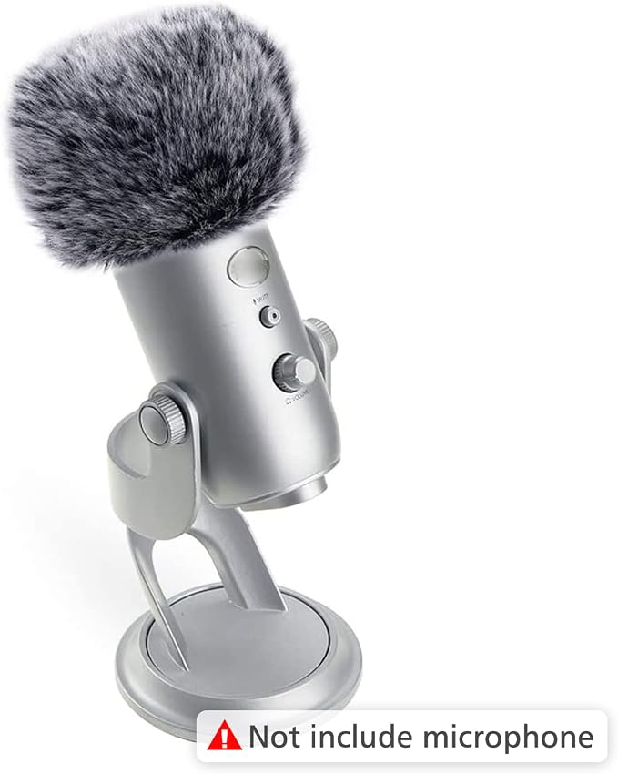 SUNMON Microphone Furry Windscreen Muff, Perfect Mic Pop Filter Mask Shield for Blue Yeti, Yeti Pro Microphones