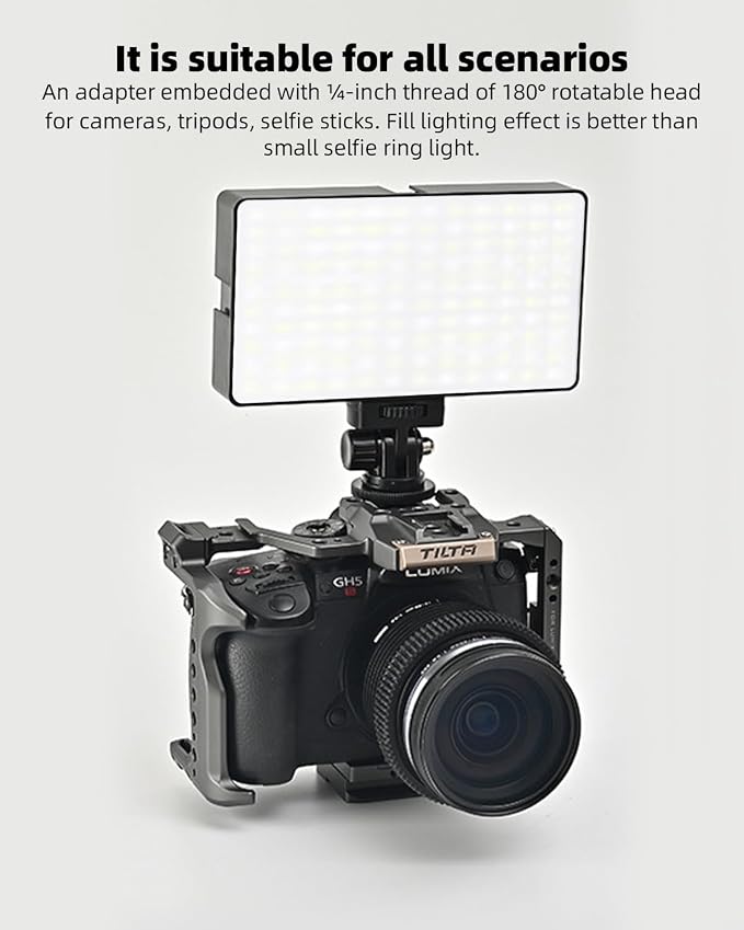 91 LED Portable Charger Selfie Light Video Conference Lighting | Clip & Camera Tripod Adapter, Rechargeable 2000mAh, CRI 96+, 4 Light Modes, For Phone iPhone Webcam Laptop Makeup