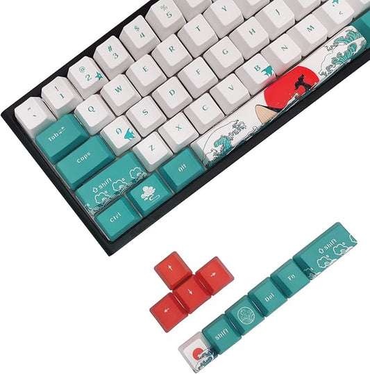 SDYZ Custom Keycaps-Keycaps 60 Percent, Suitable for GK61/GK64/RK61/Anne/GH60 /ALT61 Mechanical Keyboards, 71 Key Set, OEM Profile PBT Key caps (Coral Sea)