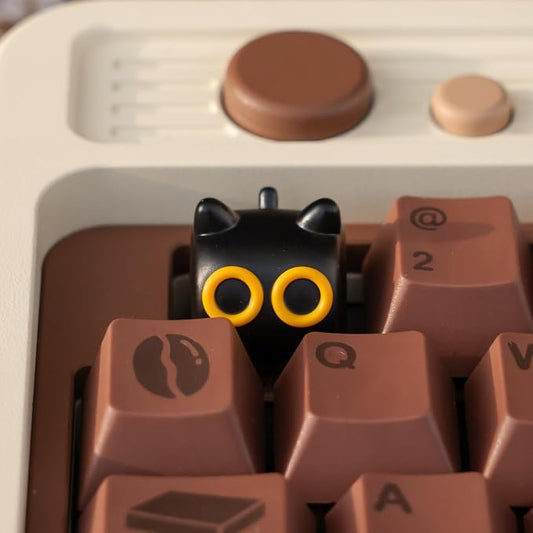 Artisan Cat Keycap for Mechanical Keyboards, Orange and White, 3D Printed Resin, 1U Size, MX Switch Compatible, Decorative Design for Gaming and Typing (MMK-HHH)