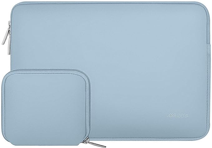 MOSISO Laptop Case 16 inch, 15-15.6 inch Laptop Sleeve Bag Compatible with MacBook Pro 16 M5 M4 M3 M2 M1, HP Acer Dell Lenovo ASUS Notebook, Neoprene Computer Sleeve Bag with Small Case, Airy Blue