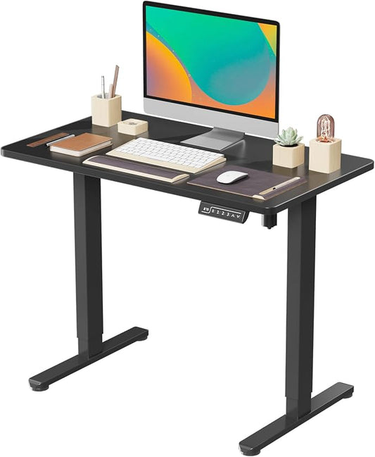 JOY worker 35" Small Electric Sit Stand Desk, Whole Piece Height Adjustable | 35" x 20" Black Narrow Stand Up Desk with Memory Controller, 36 Inch Compact Computer Workstation for Home Office Walking Pad