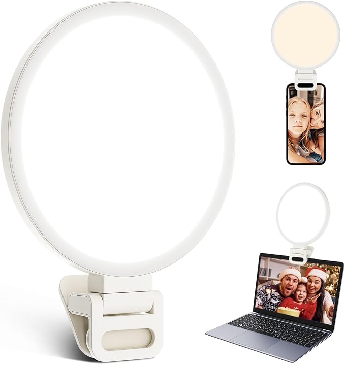 ACMEZING Upgraded Full Screen Ring Light 60 LED Side Emitting Anti-Glare Clip-on Light for Phone iPhone Computer Laptop Monitor, 3 Light Modes for Live Streaming, Selfie, Zoom Video Conference,TikTok