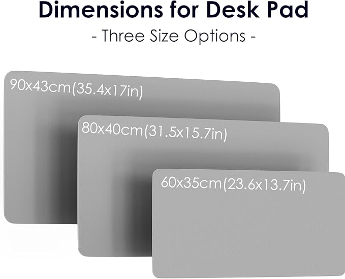 Leather Desk Pad Protector, Waterproof Mouse Pad, PU Desk Mat, Office Desk Cover, Desk Writing Mat for Office/Home/Work/Cubicle (Light Gray) 23.6x13.7 in