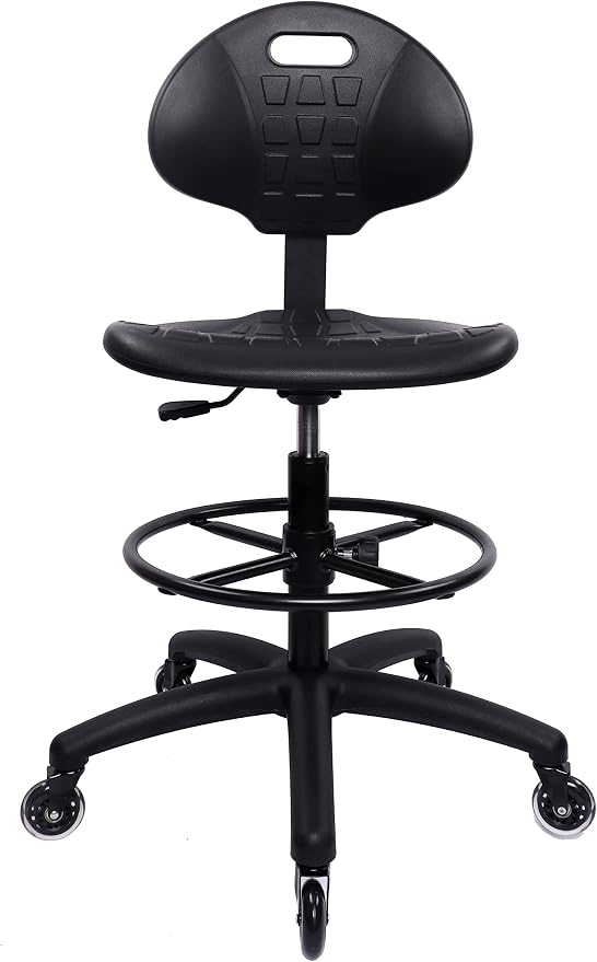 TAKE UR SEAT® Deluxe Drafting Lab Stool Chair, 18'' Adjustable Footring, 10'' Adjustable Height, 450 lbs seat Capacity, Heavy Duty,Shipped Within 24 Hours (Blade Wheels)