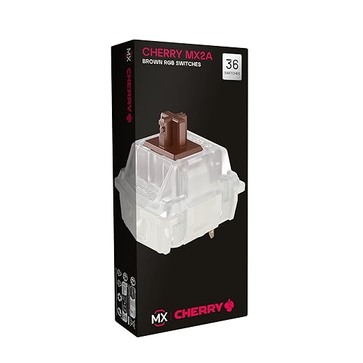 CHERRY MX2A RGB Brown Switch Kit, 36 Mechanical Keyboard Switches, for DIY, Hot Swap or Gaming Keyboard, Tactile Switch with No Click, Focused & Noticeable
