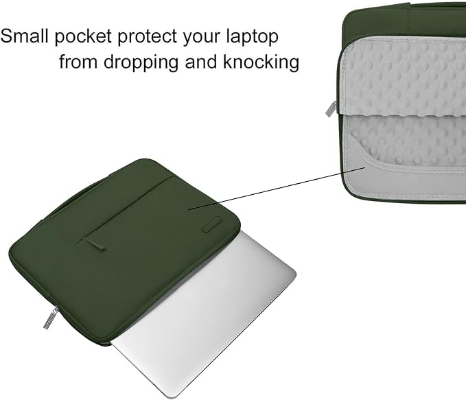 MOSISO Laptop Case 15 inch, Laptop Sleeve with Handle Compatible with MacBook Air 15 inch M5 A3448 M4 A3241 M3 A3114 M2 A2941 2026-2023, Dell XPS, Polyester Multifunctional Computer Bag, Army Green