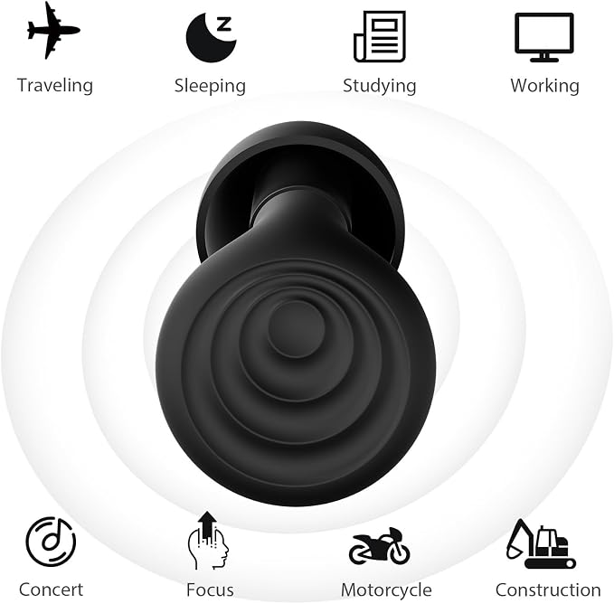 Ergonomic Design Soft Silicone Ear Plugs for Noise Cancellation and Focuses Enhancement in Offices Study or Travel 1 Pair Silicone Earplugs for Sleep