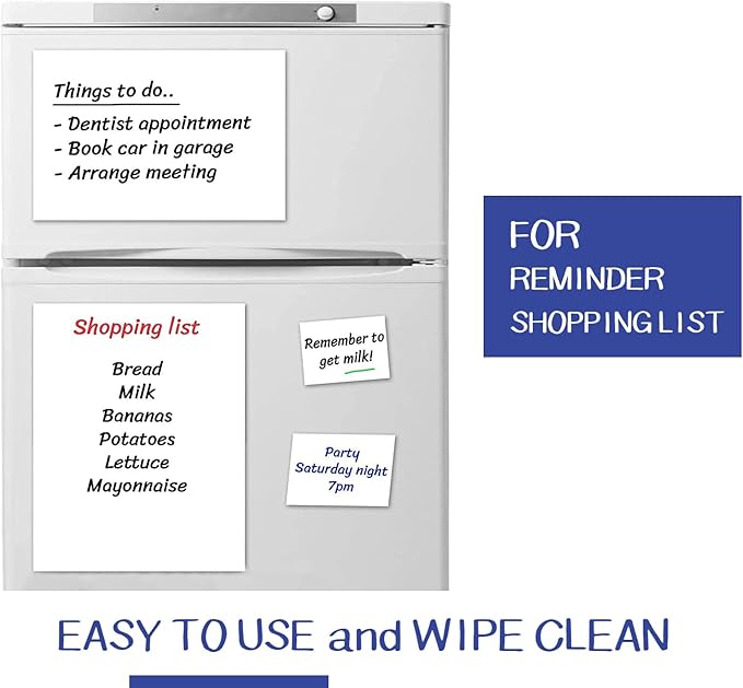 Dry Erase Sheets - 10 A4 Sheets - Adhesive Whiteboard Wallpaper Decal - White Board Contact Paper for Refrigerator, Desk, Office & Kids Room - Dry Erase Board Sticker